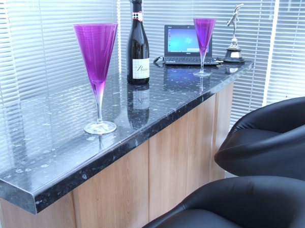 Contemporary Cherry With Standard Granite effect Bar Top