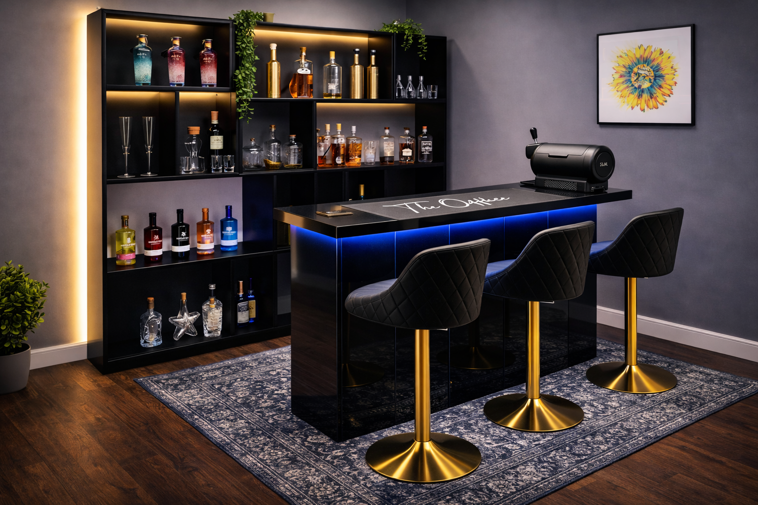 Black high Gloss bar by the home bar company